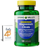 LUAL Magnesium Citrate Supplement 100mg front view with packaging