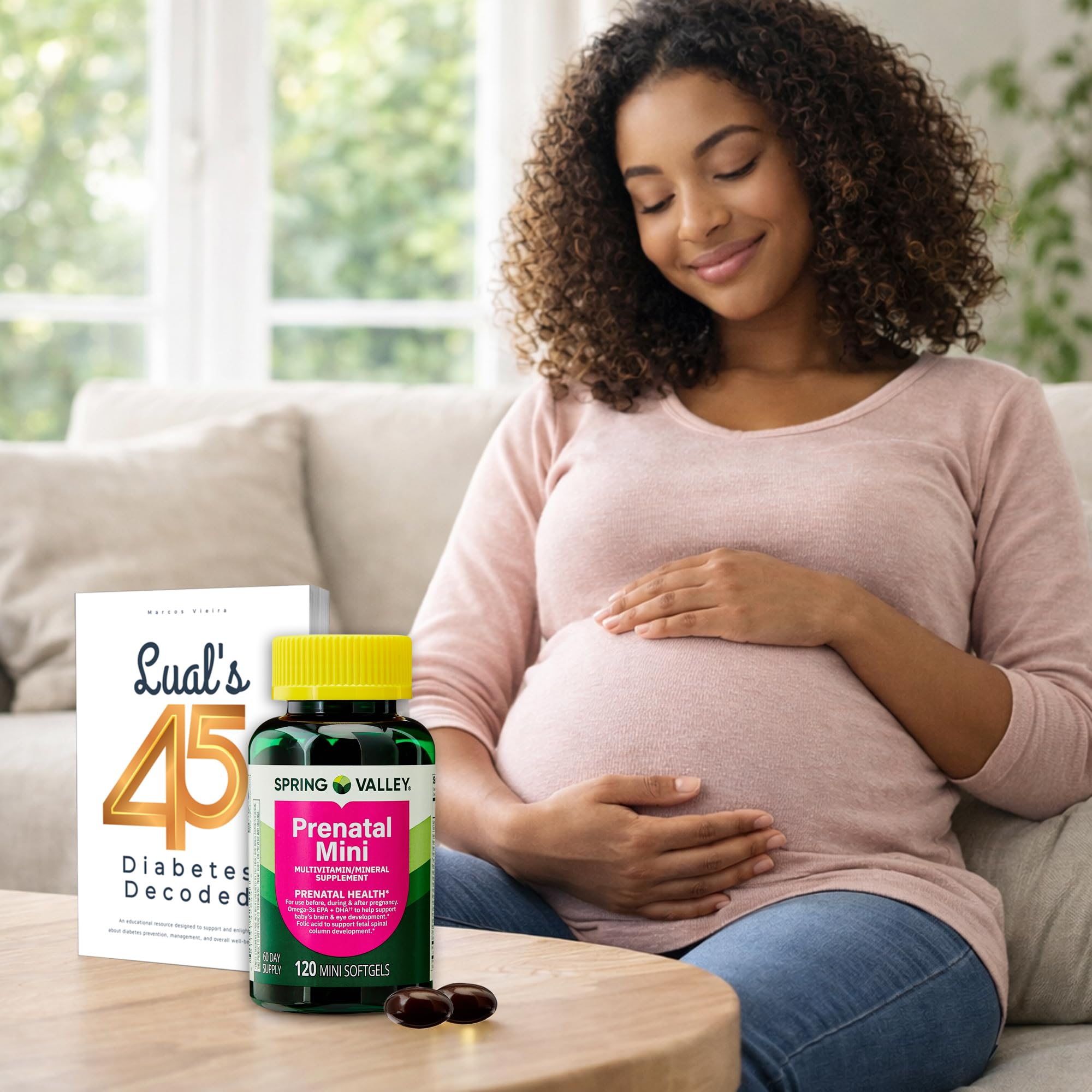 LUAL Mini Prenatal Multivitamin + DHA 120 softgels with ebook included