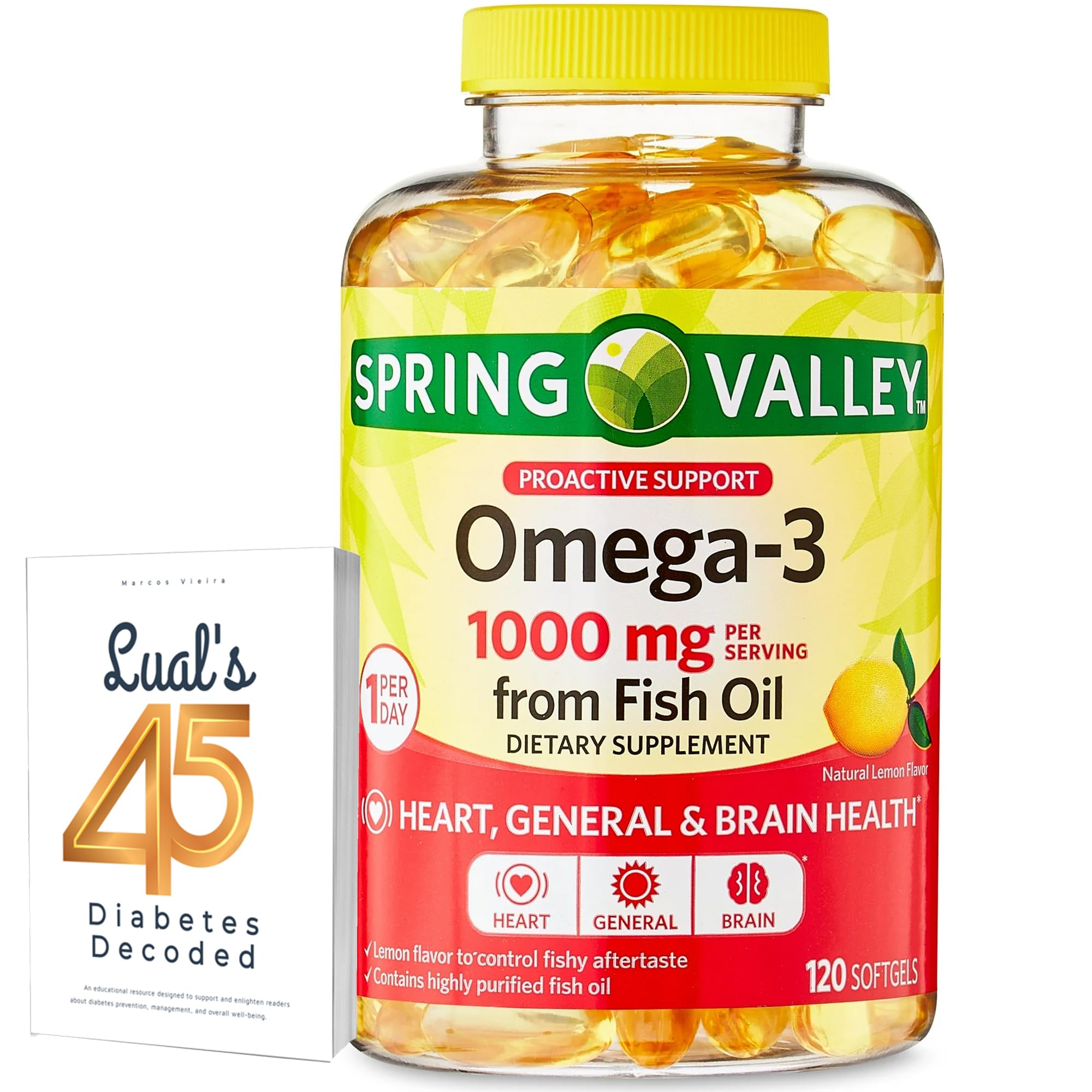 LUAL Omega-3 Fish Oil Soft Gels 1000mg front view