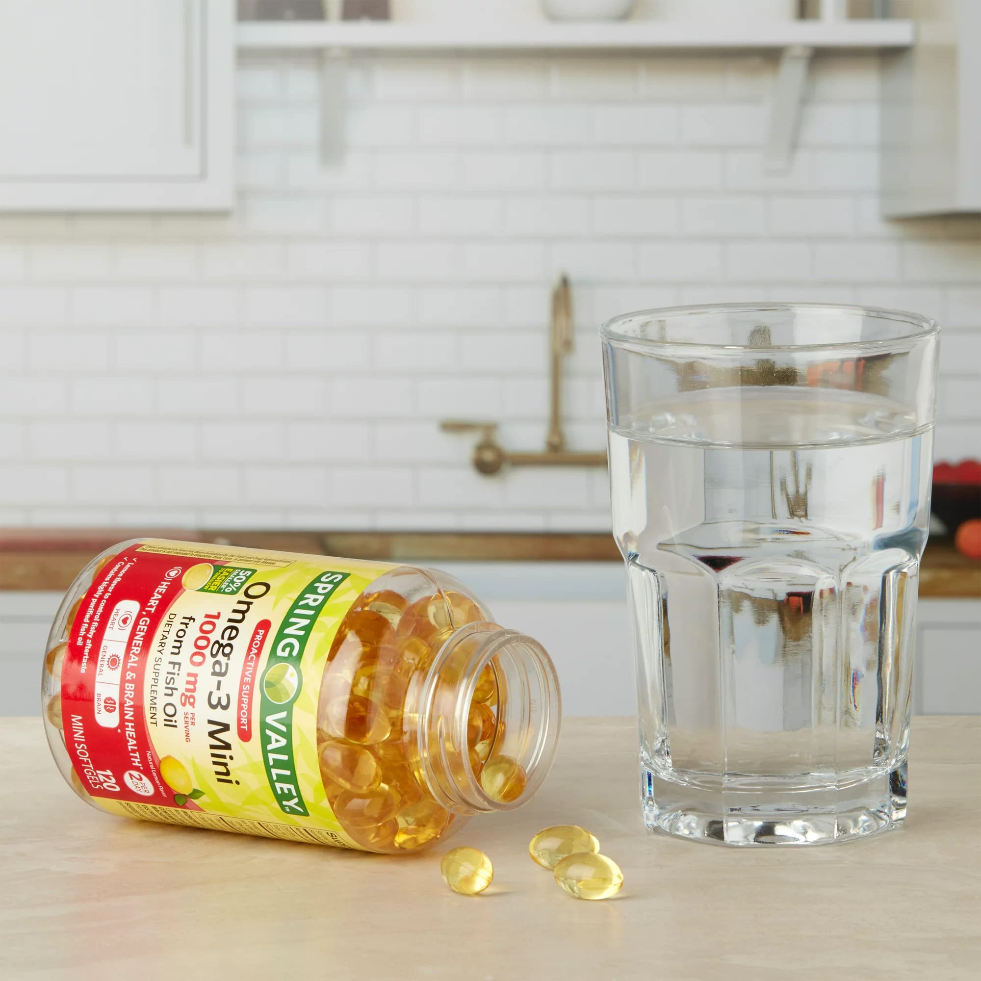 LUAL Omega-3 Fish Oil Softgels 1000mg back of the bottle