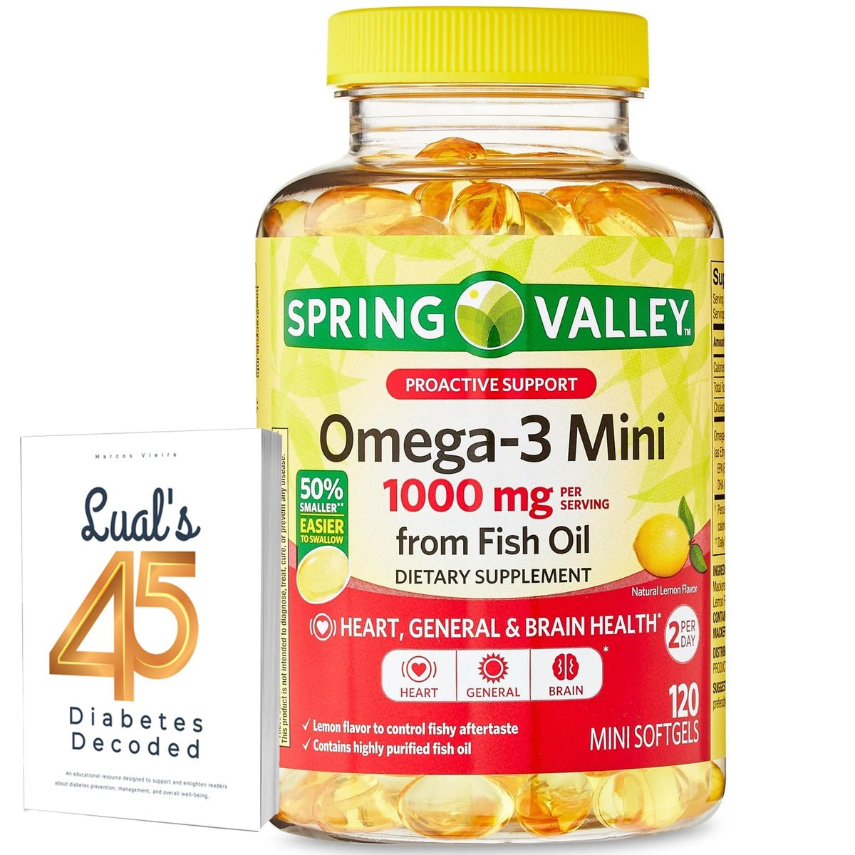 LUAL Omega-3 Fish Oil Softgels 1000mg bottle front view