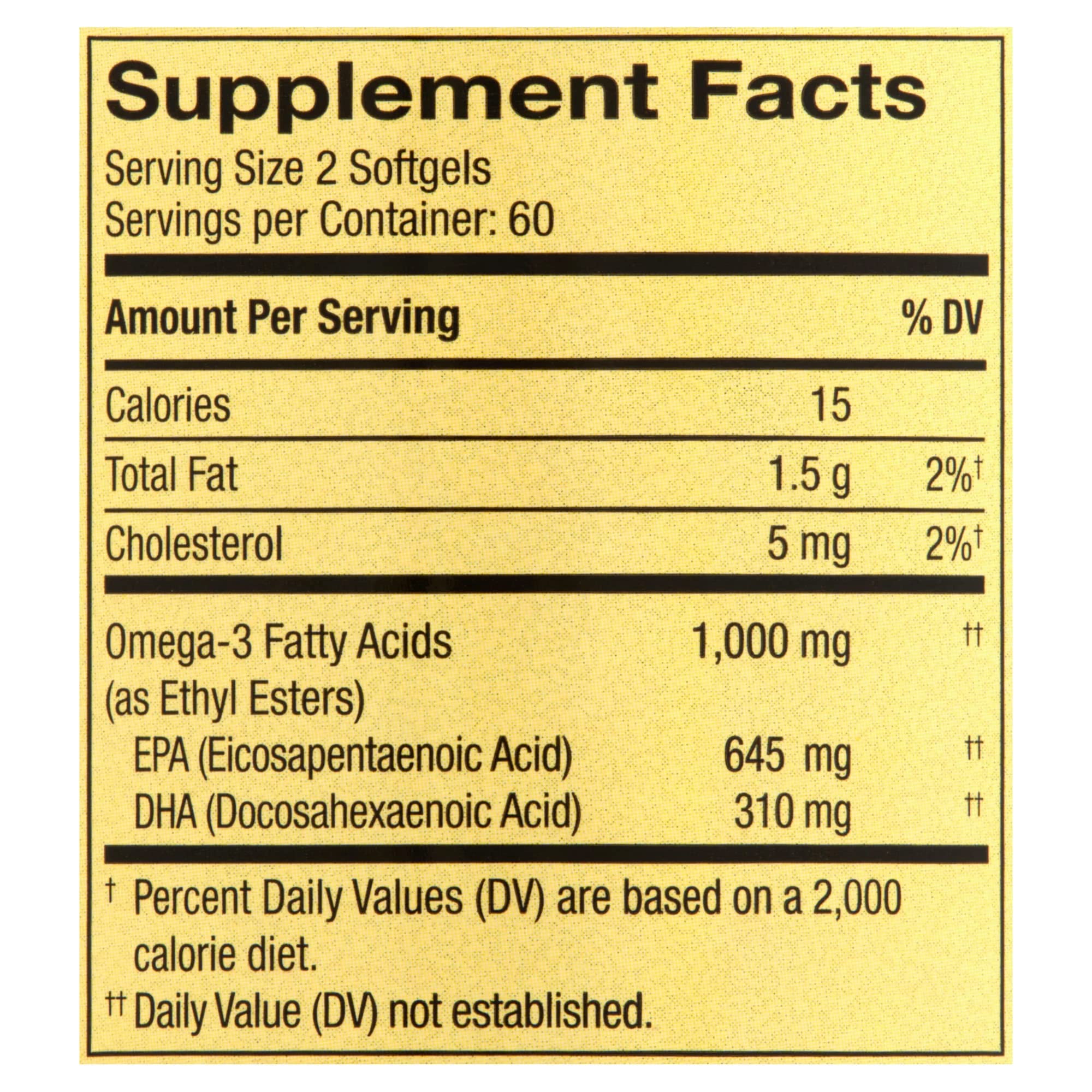LUAL Omega-3 Fish Oil Softgels 1000mg bottle side view