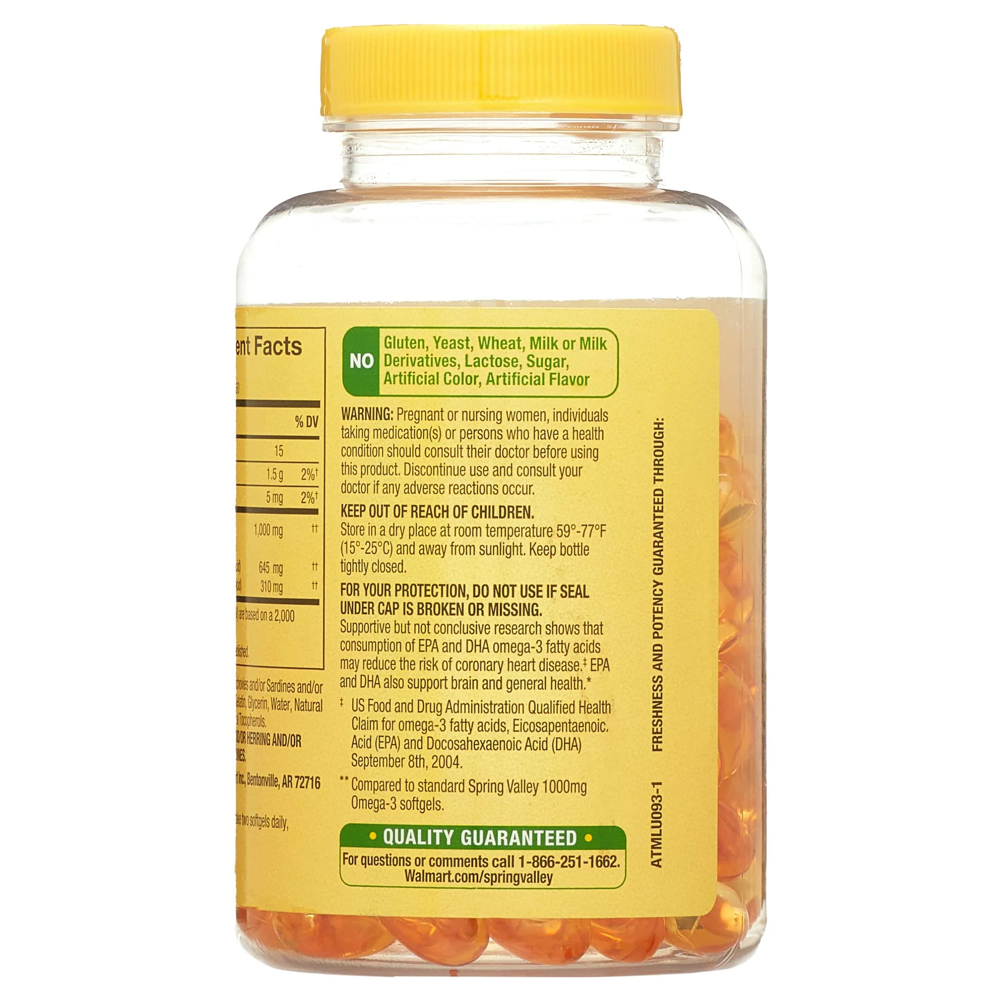 LUAL Omega-3 Fish Oil Softgels 1000mg eBook included