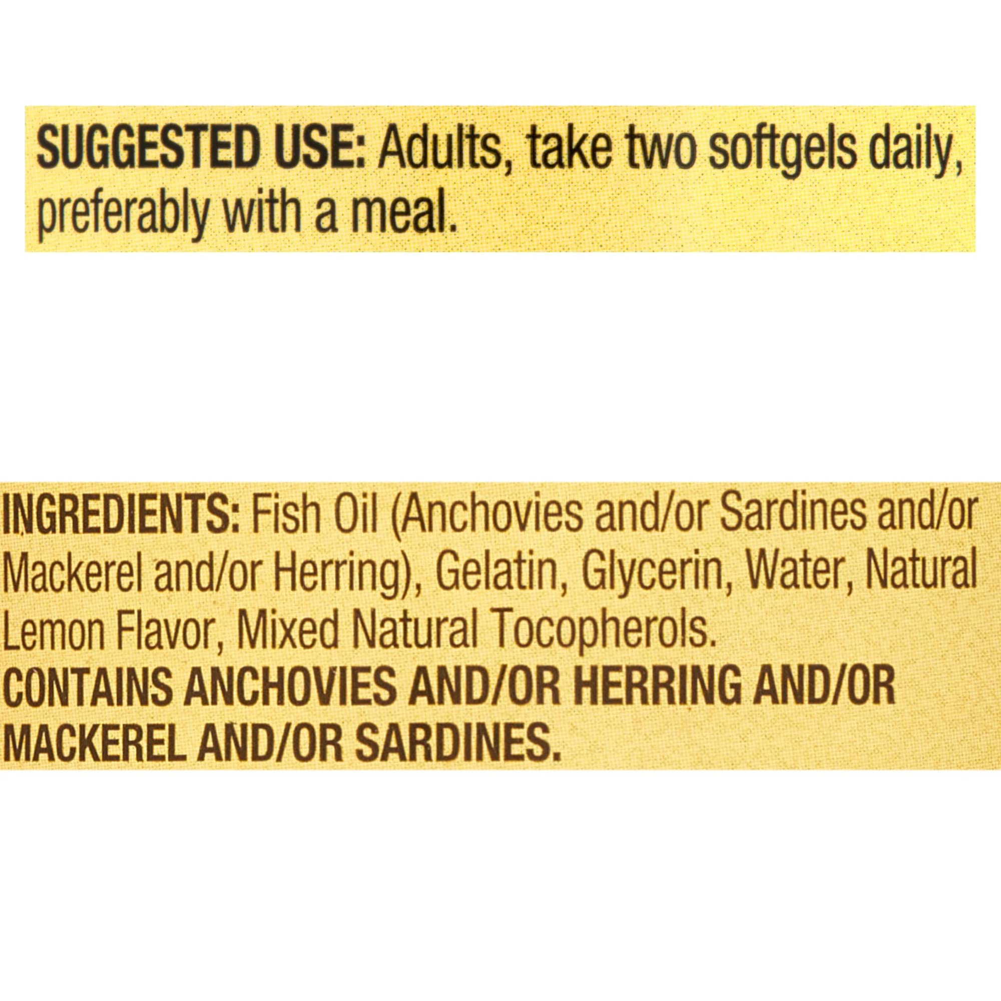LUAL Omega-3 Fish Oil Softgels 1000mg softgels on a table