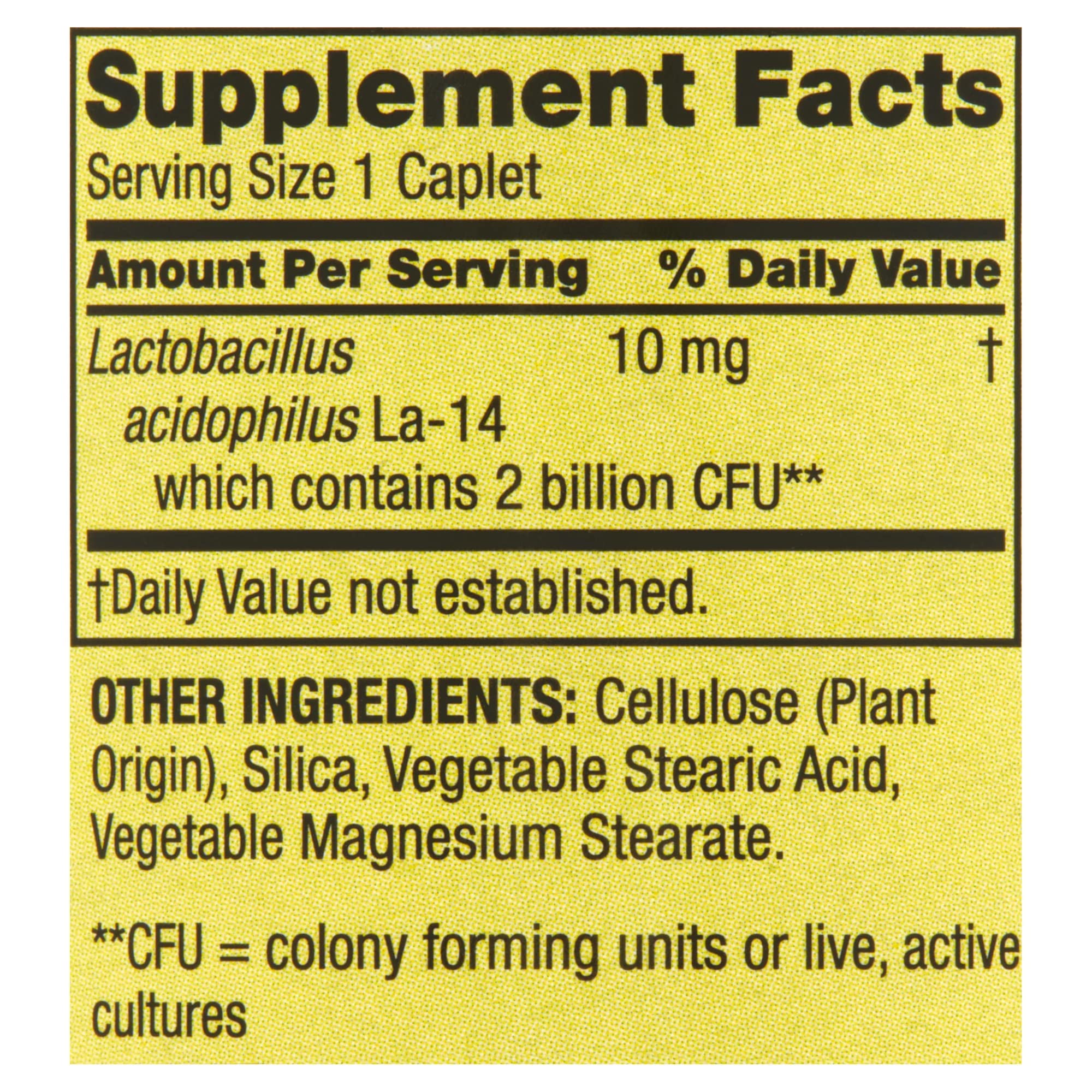 LUAL Probiotic Acidophilus Supplement caplet close-up
