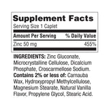 LUAL Zinc Caplets 50mg side view showing caplet size