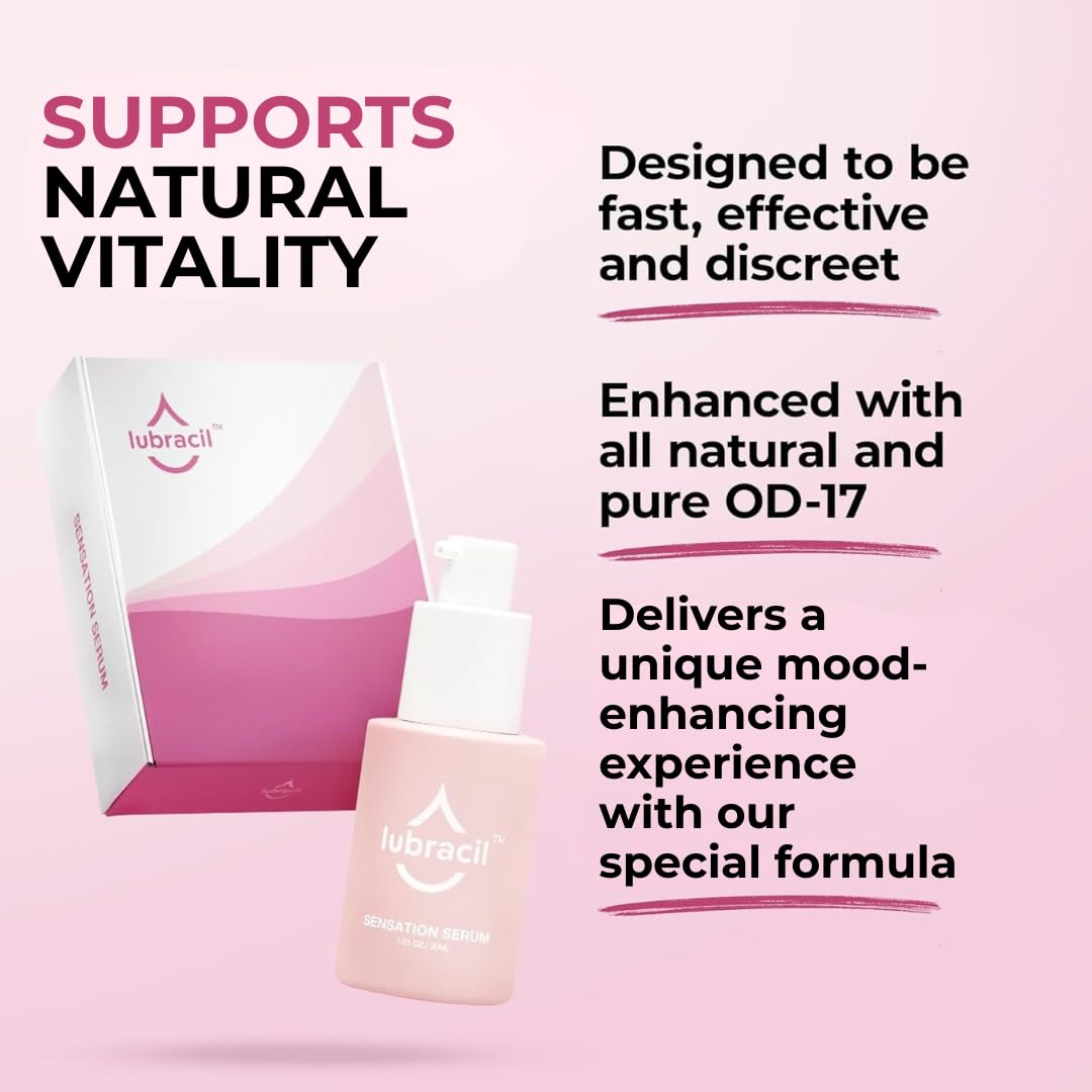 Lubracil Sensation Serum 30ml bottle side view