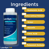 Lubrisyn Hyaluronic Acid Joint Support bottle with measuring cup
