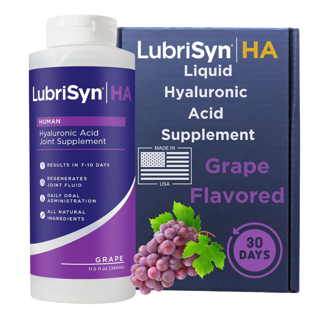Lubrisyn Hyaluronic Acid Joint Support Supplement 11.5 oz front view