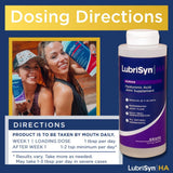 Lubrisyn Hyaluronic Acid Joint Support Supplement with a measuring spoon