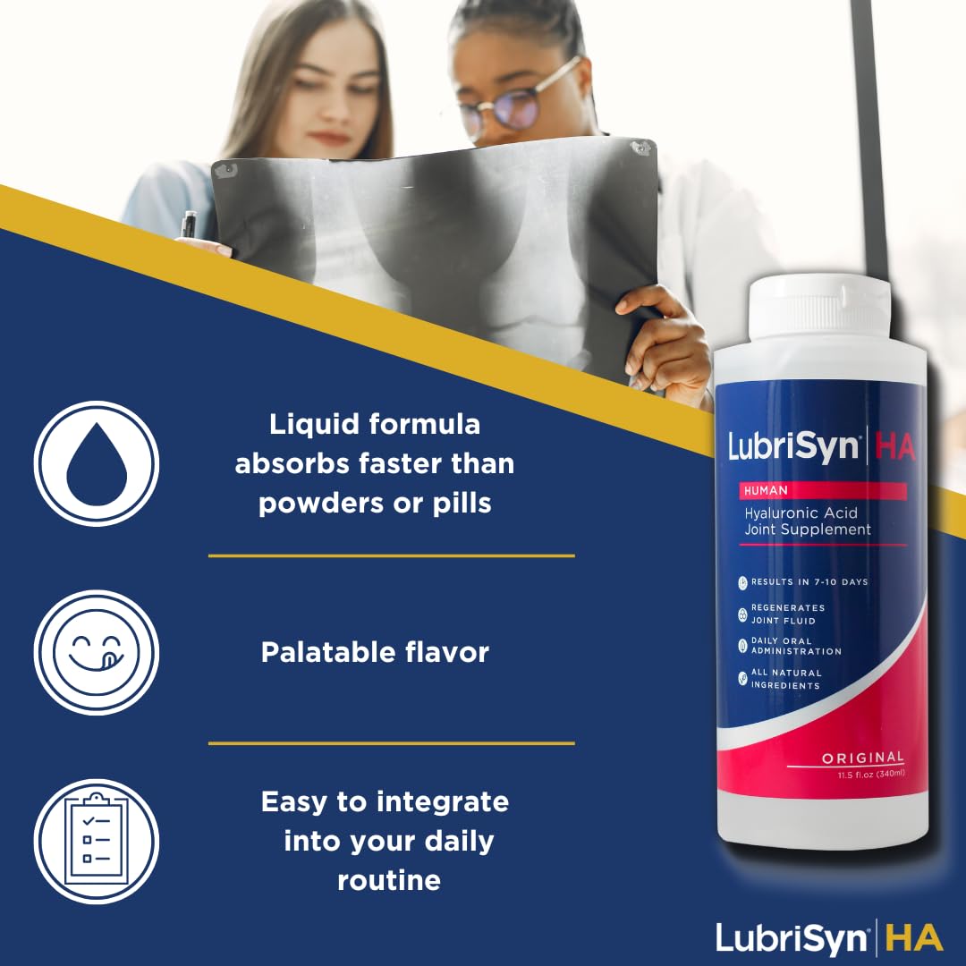 Lubrisyn Hyaluronic Acid supplement bottle side view