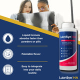 Lubrisyn Hyaluronic Acid supplement bottle side view