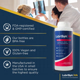 Lubrisyn supplement displayed with fresh ingredients