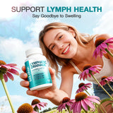 LUCKCHAN Echinacea Lymphatic Support Capsules bottle with a green plant background