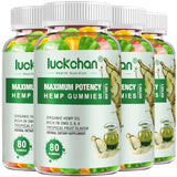 LUCKCHAN Hemp Gummies Extra Strength pack of 4 bottles front view