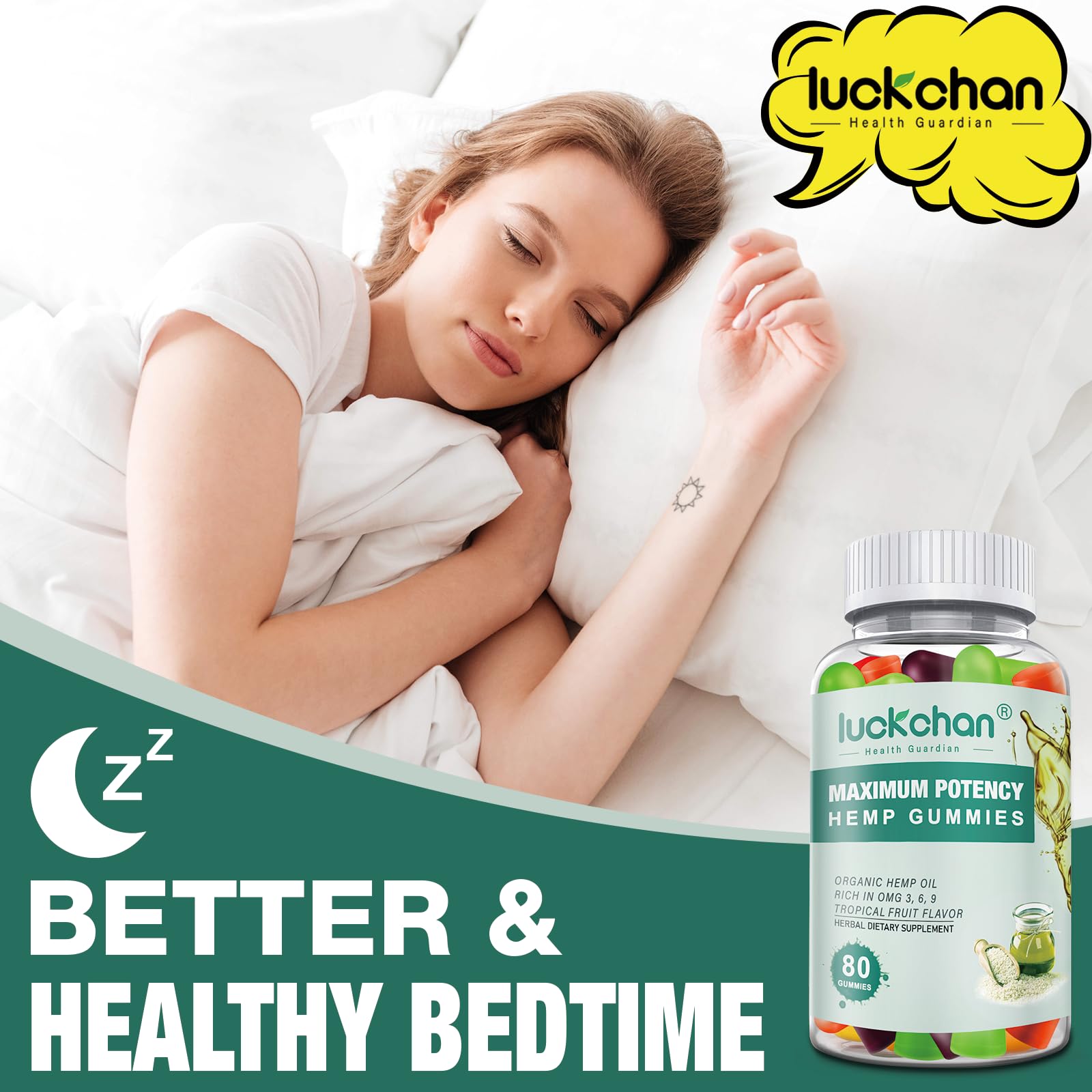 LUCKCHAN Hemp Gummies Extra Strength packaging details