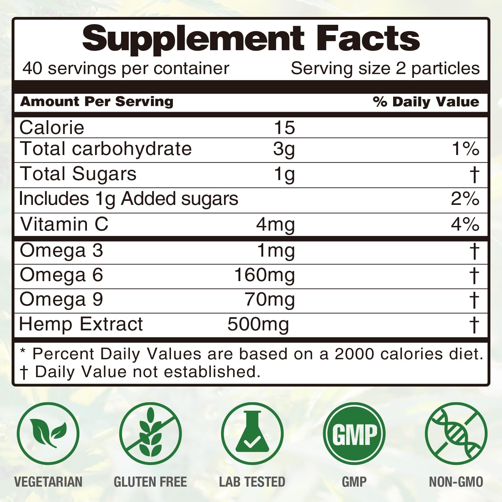 LUCKCHAN Hemp Gummies with natural ingredients background