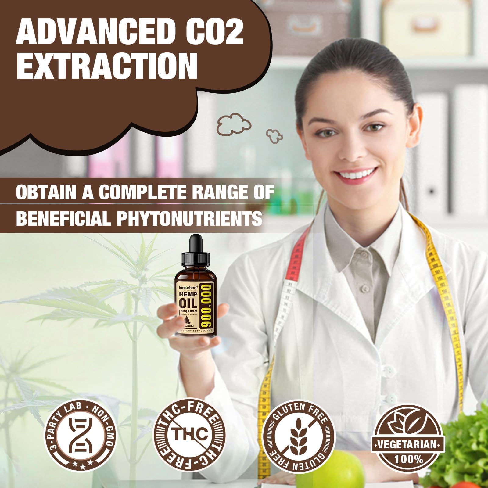 LUCKCHAN Hemp Oil Omega 3-6-9 331g lifestyle scene