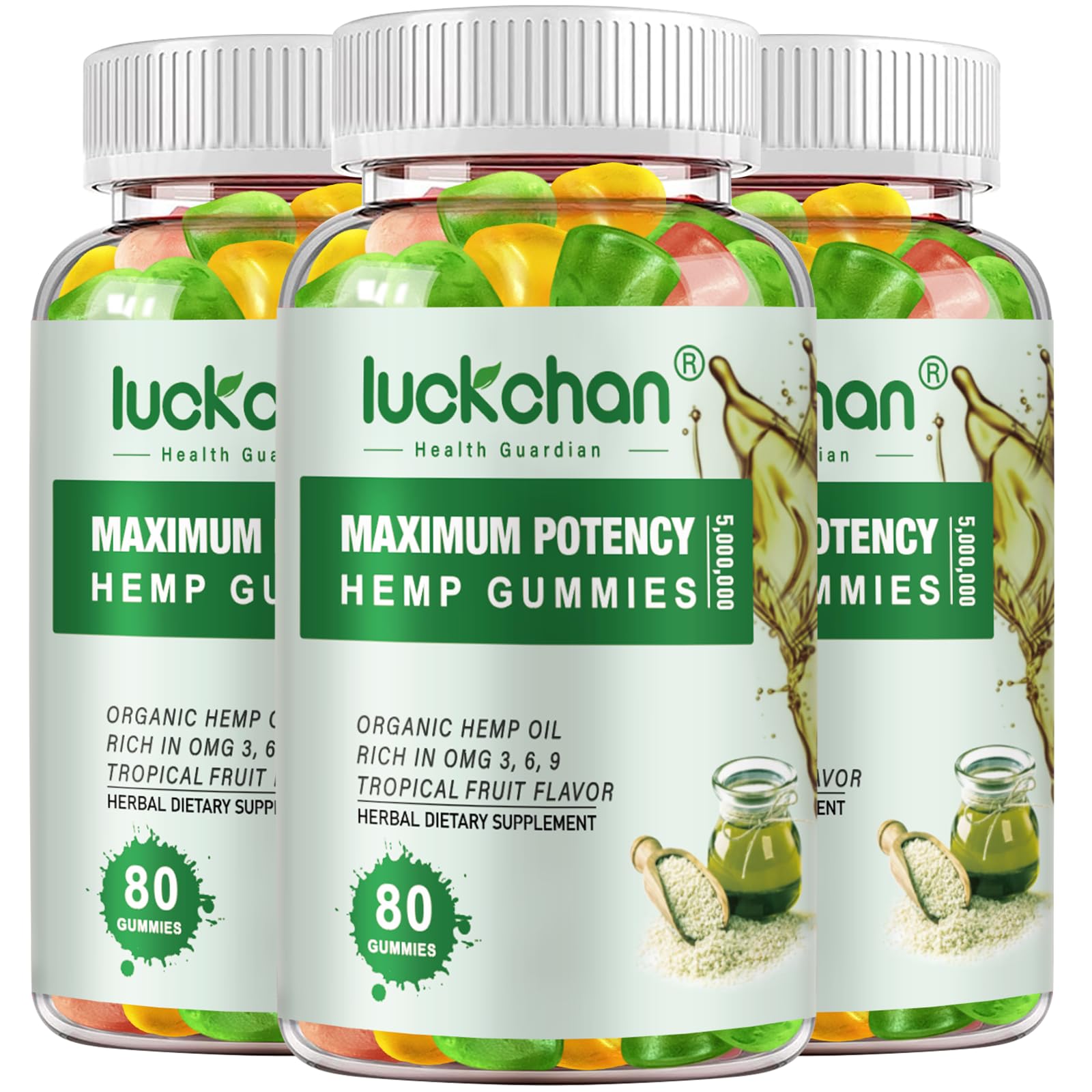 LUCKCHAN Organic Hemp Gummies front view of packaging
