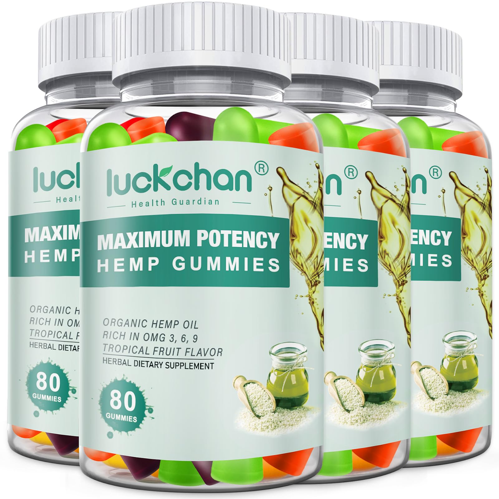 LUCKCHAN Organic Hemp Gummies front view with packaging