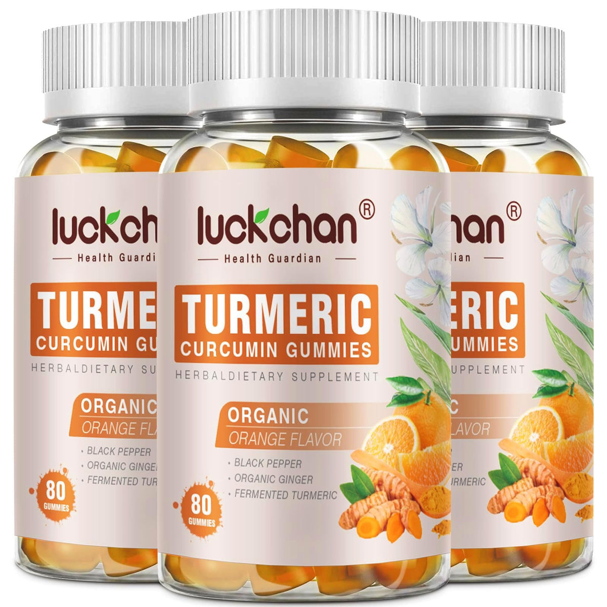 LUCKCHAN Turmeric Curcumin Gummies front view with packaging