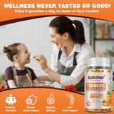 LUCKCHAN Turmeric Curcumin Gummies side view with nutritional facts