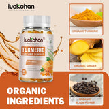 LUCKCHAN turmeric gummies side view with nutritional information