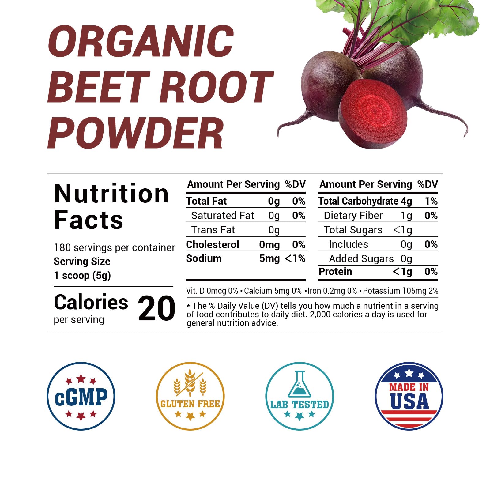 Luckycare Beet Root Powder 910g packaging