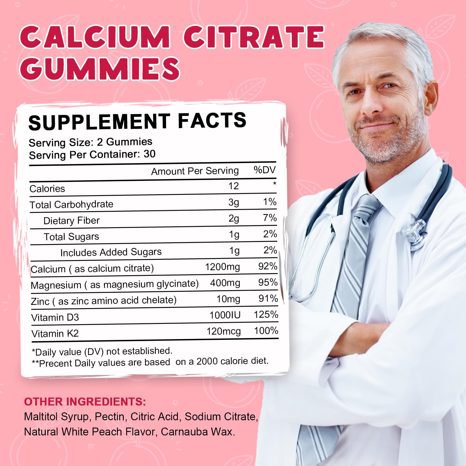 LUCNVEM Calcium Citrate Gummies in a hand