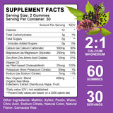 LUCNVEM Calcium Magnesium Zinc Gummies close-up of elderberry flavour