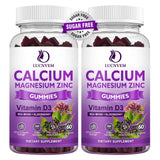 LUCNVEM Calcium Magnesium Zinc Gummies front view with packaging