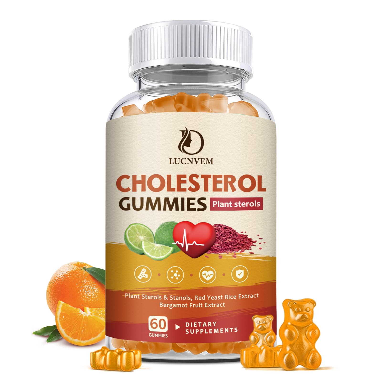 LUCNVEM Cholesterol Gummies front view with packaging