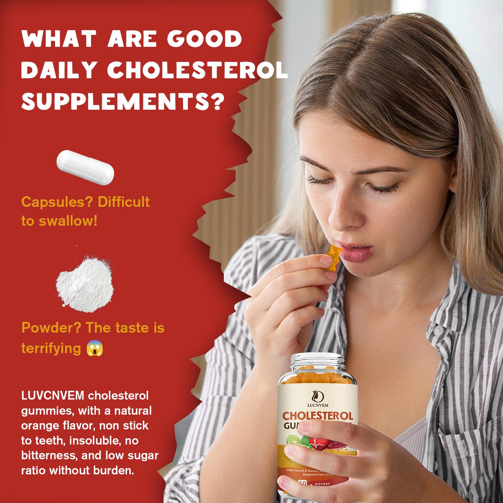LUCNVEM Cholesterol Gummies on a kitchen counter