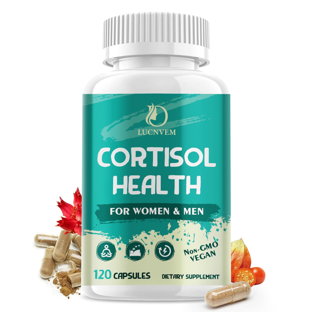 LUCNVEM Cortisol Support Supplement 100g front view