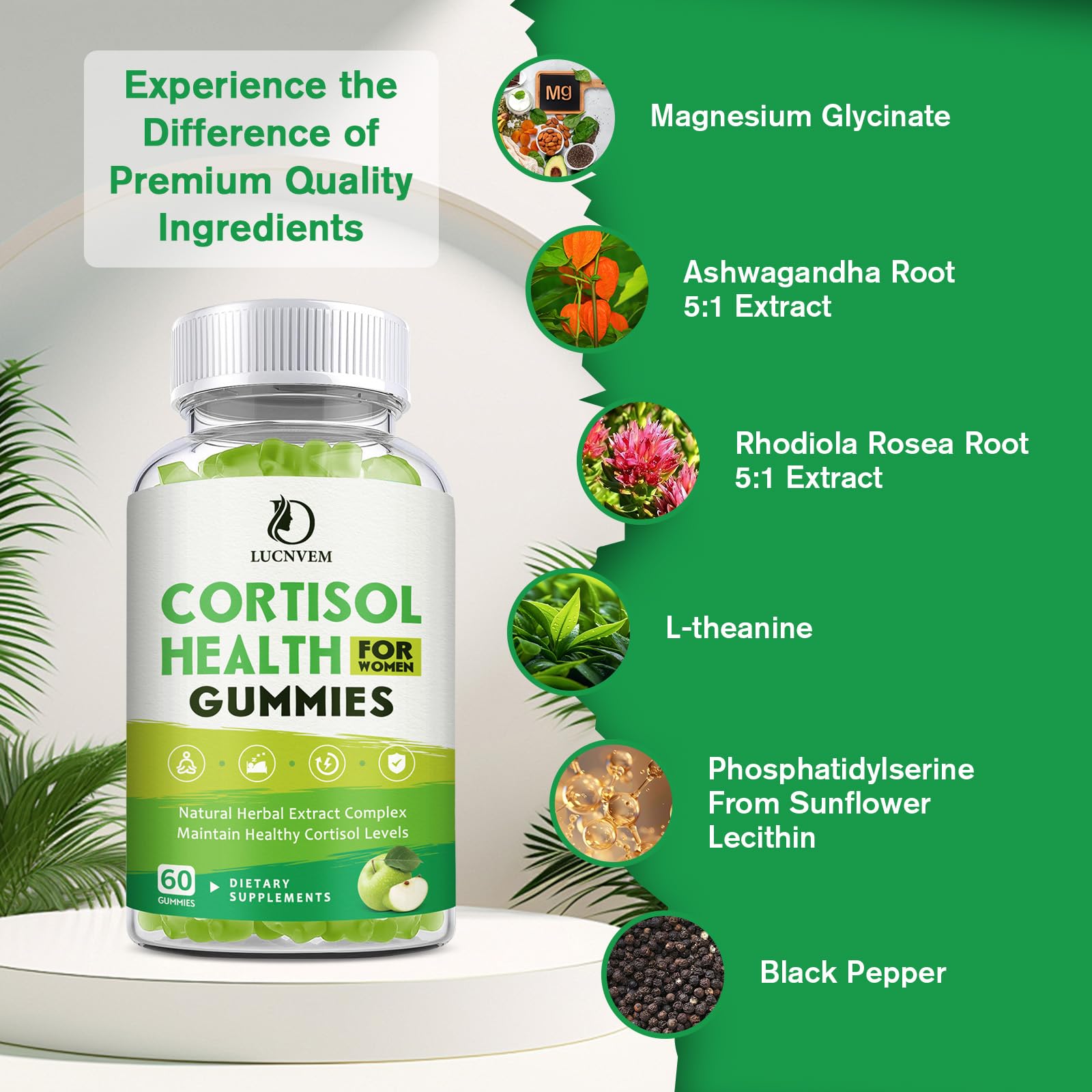 LUCNVEM Cortisol Support Supplement 113g side view