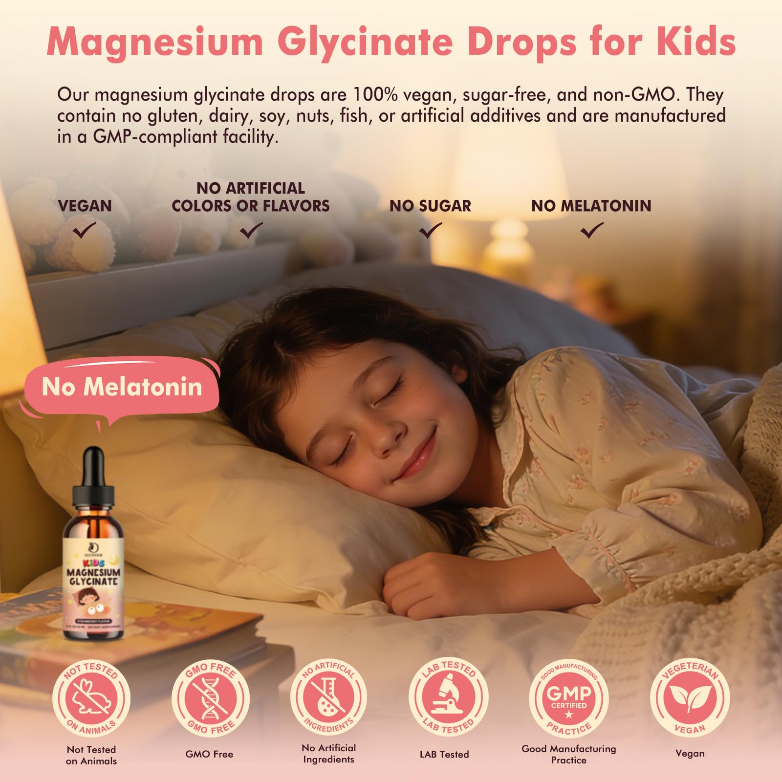 LUCNVEM Kids Magnesium Glycinate Drops 150g packaging front