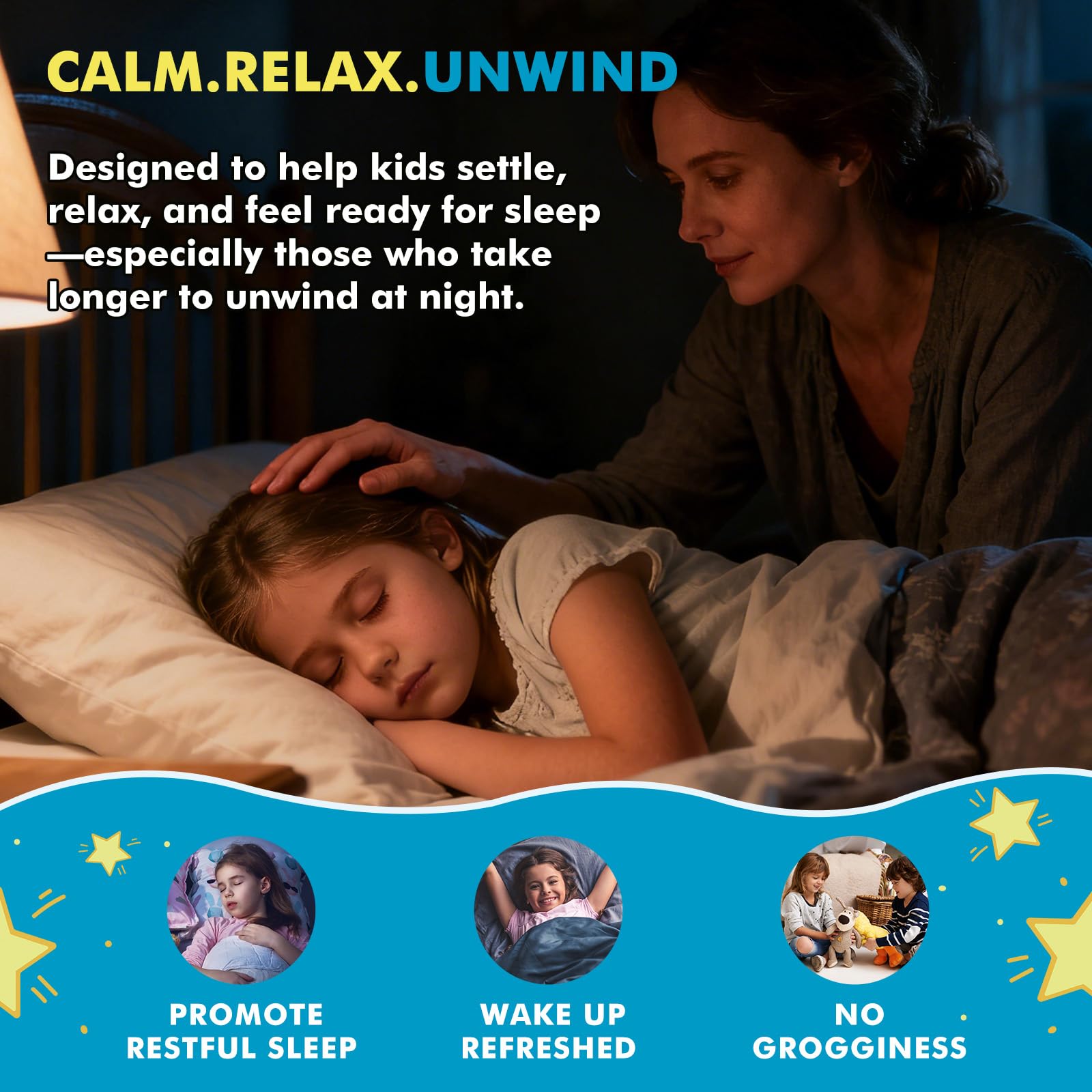 LUCNVEM Kids Sleep Gummies back view with ingredient list