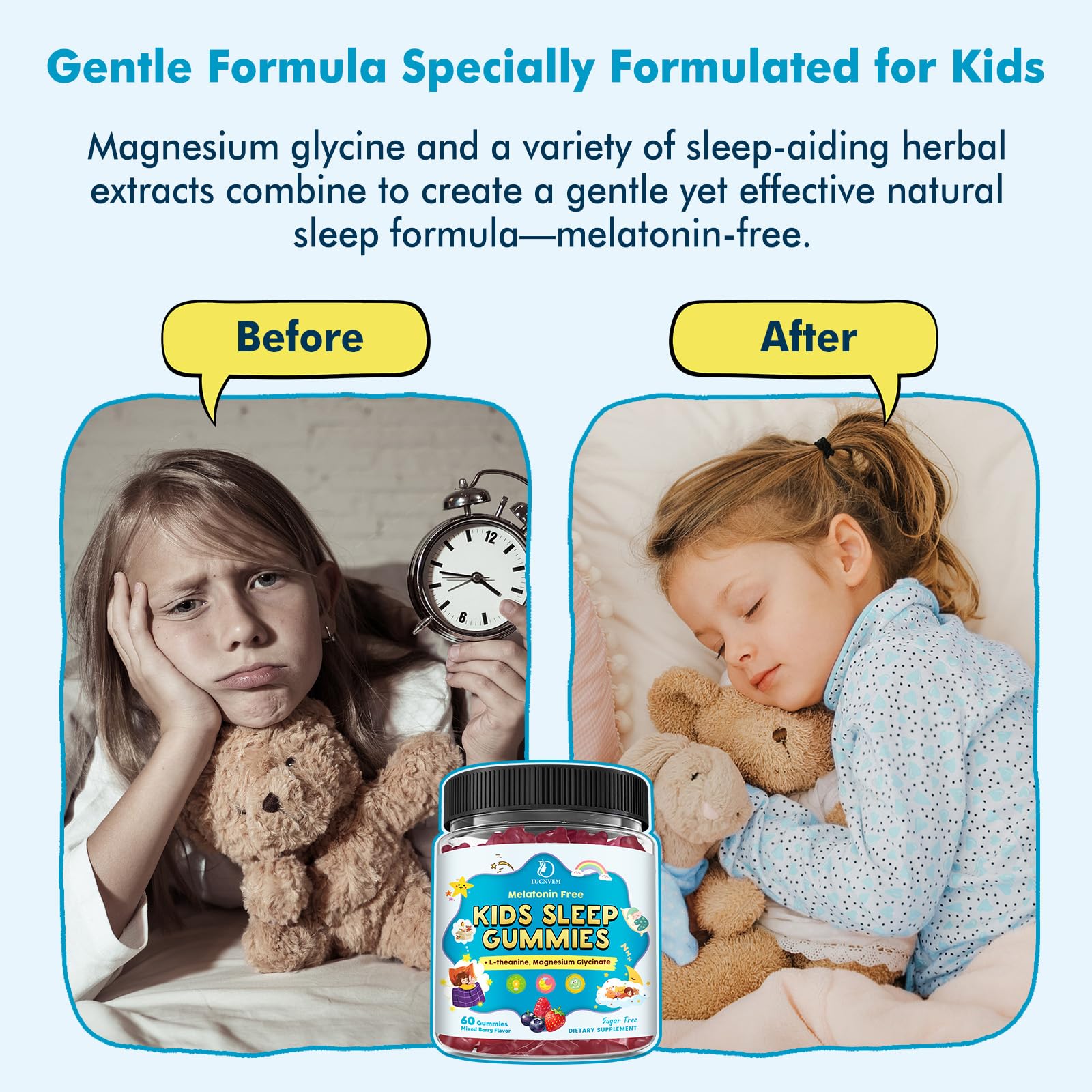 LUCNVEM Kids Sleep Gummies in a child's hand