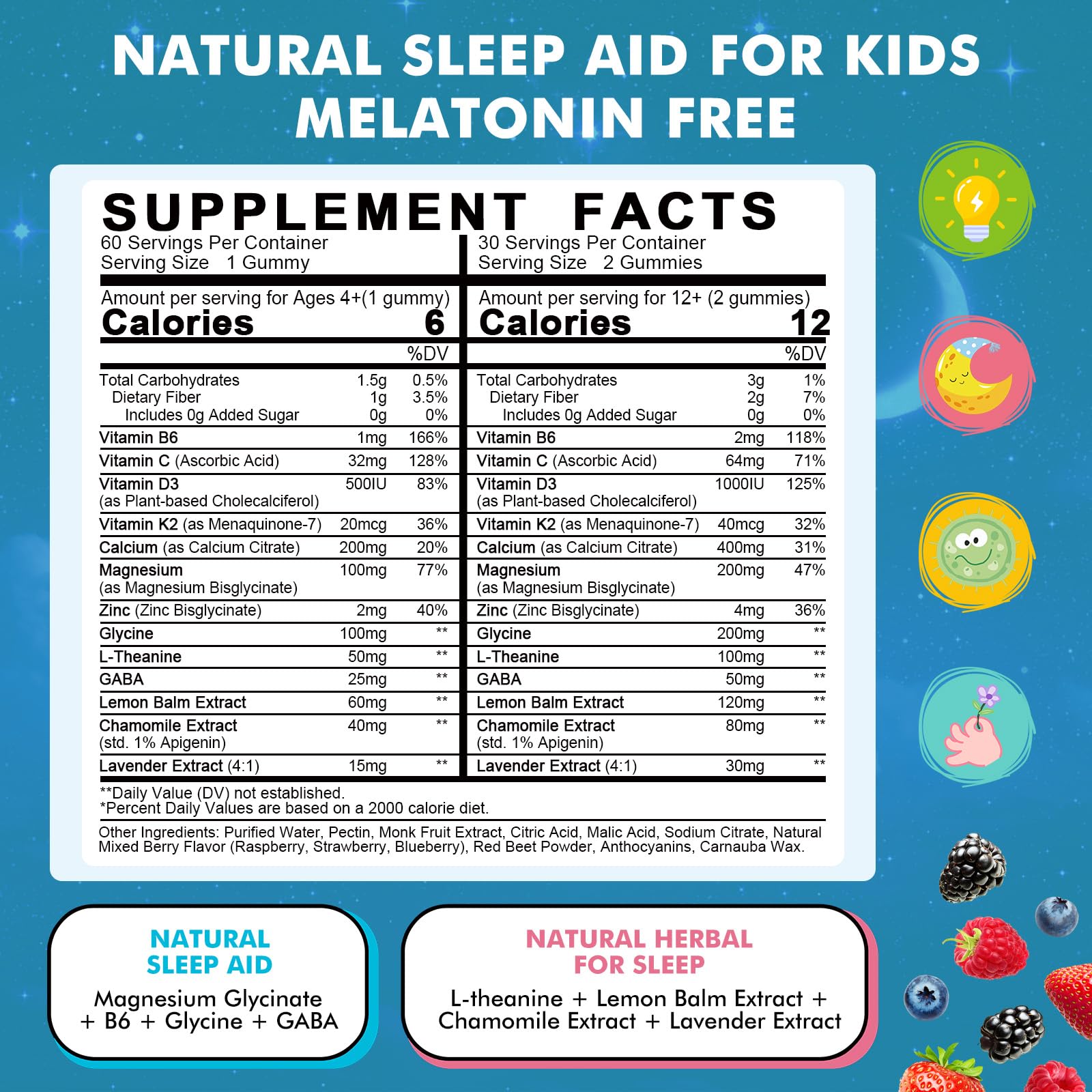 LUCNVEM Kids Sleep Gummies side view showing gummy shape