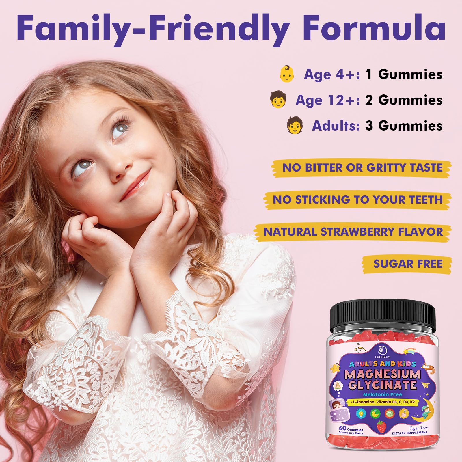 LUCNVEM Magnesium Glycinate Gummies nutritional information