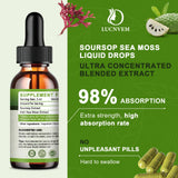 LUCNVEM Soursop Sea Moss Liquid Drops 320g bottle with label