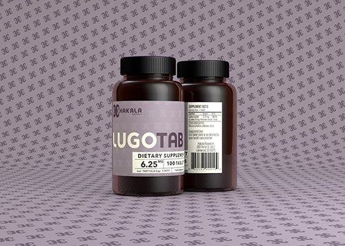 LugoTab Iodine Supplement Tablets front view packaging