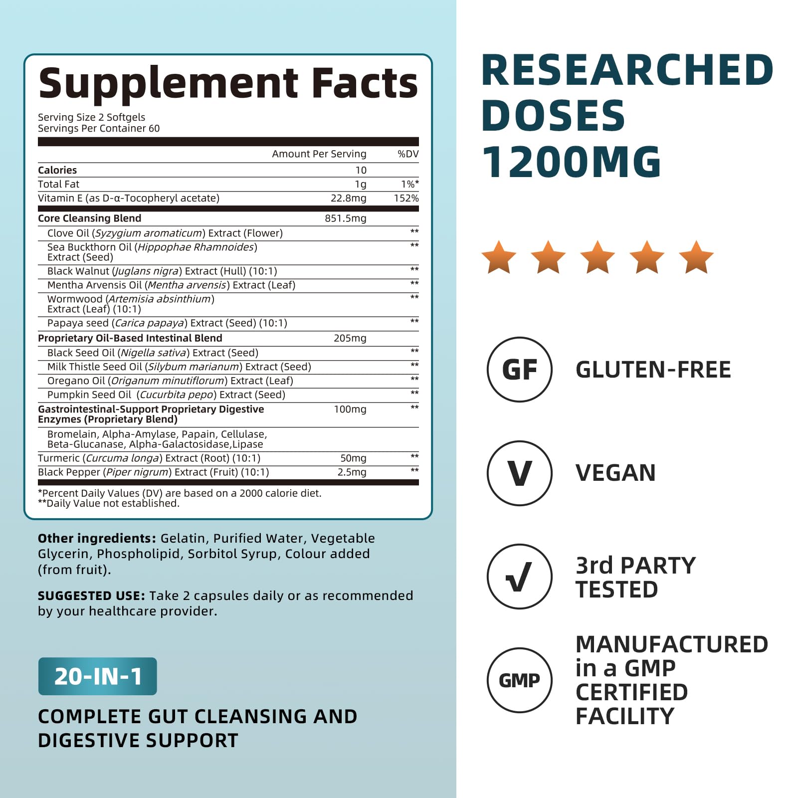 Lukaree 20-in-1 Herbal Cleanse & daily Support packaging details