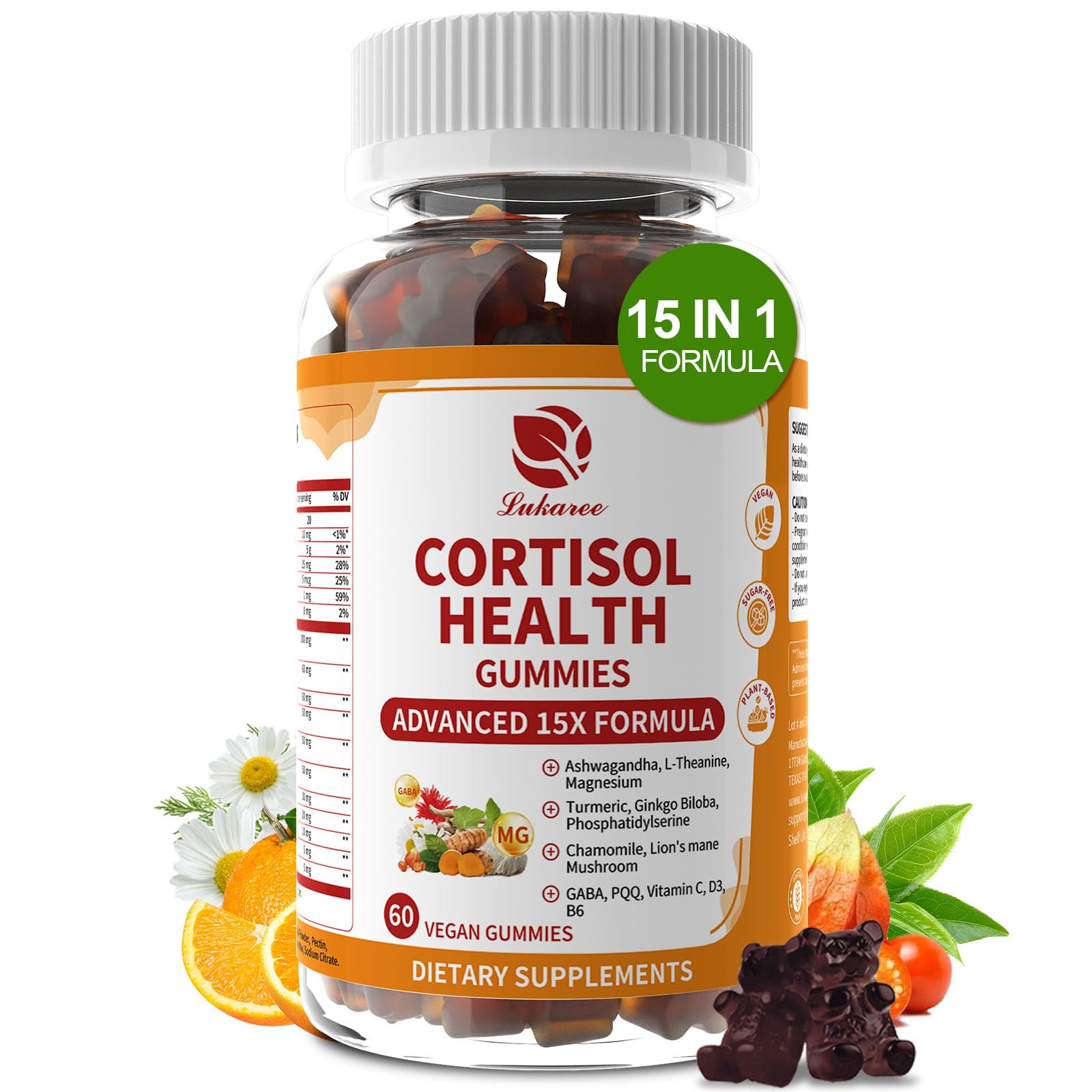 Lukaree Advanced Cortisol Support Supplement front view with packaging