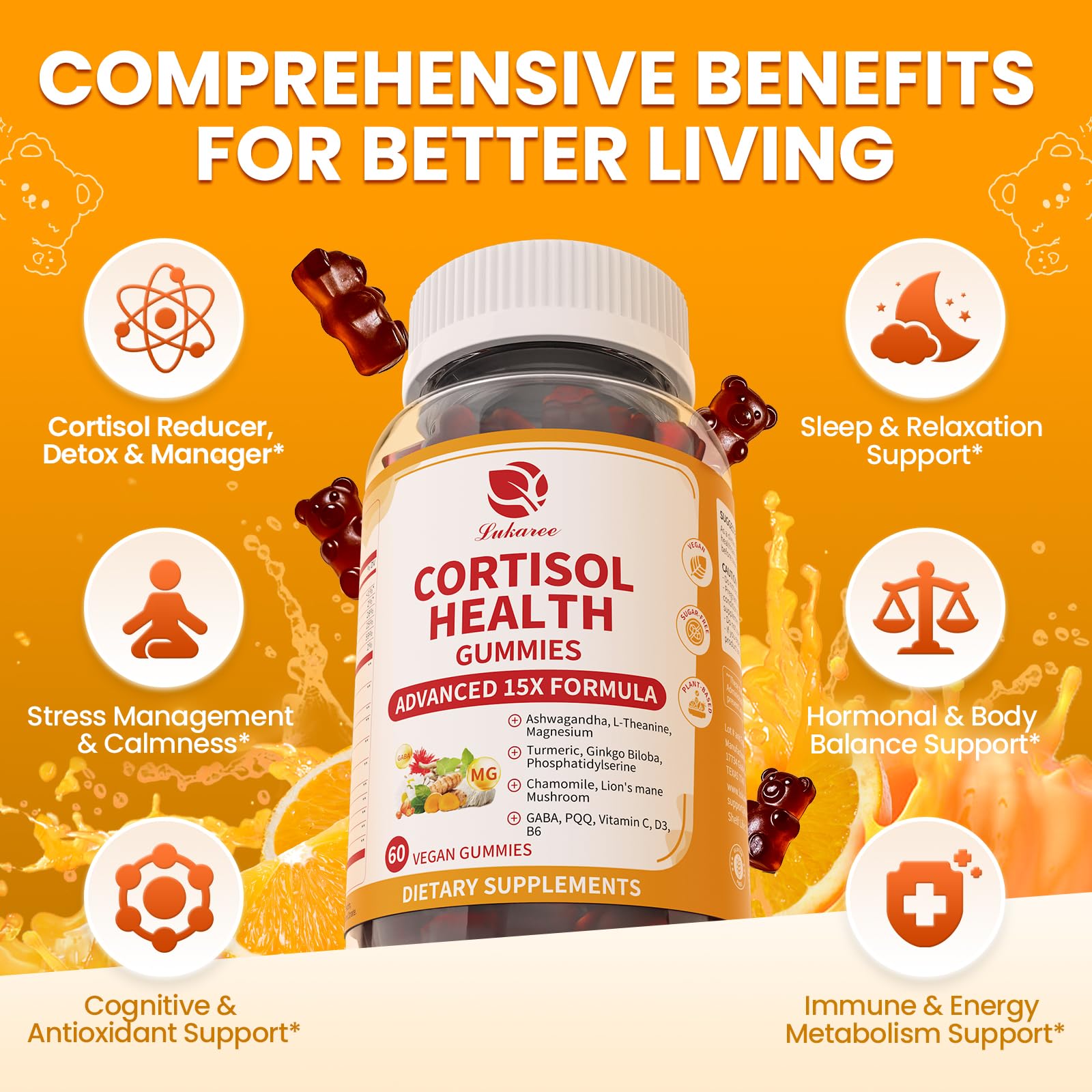 Lukaree Advanced Cortisol Support Supplement in a lifestyle setting