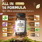 Lukaree Black Walnut Wormwood Clove Capsules 1155mg side view