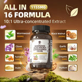 Lukaree Black Walnut Wormwood Clove Capsules 1155mg side view