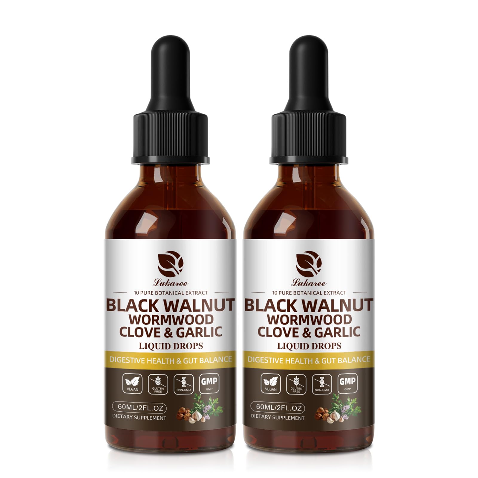 Lukaree Black Walnut Wormwood Tincture 60ml front view