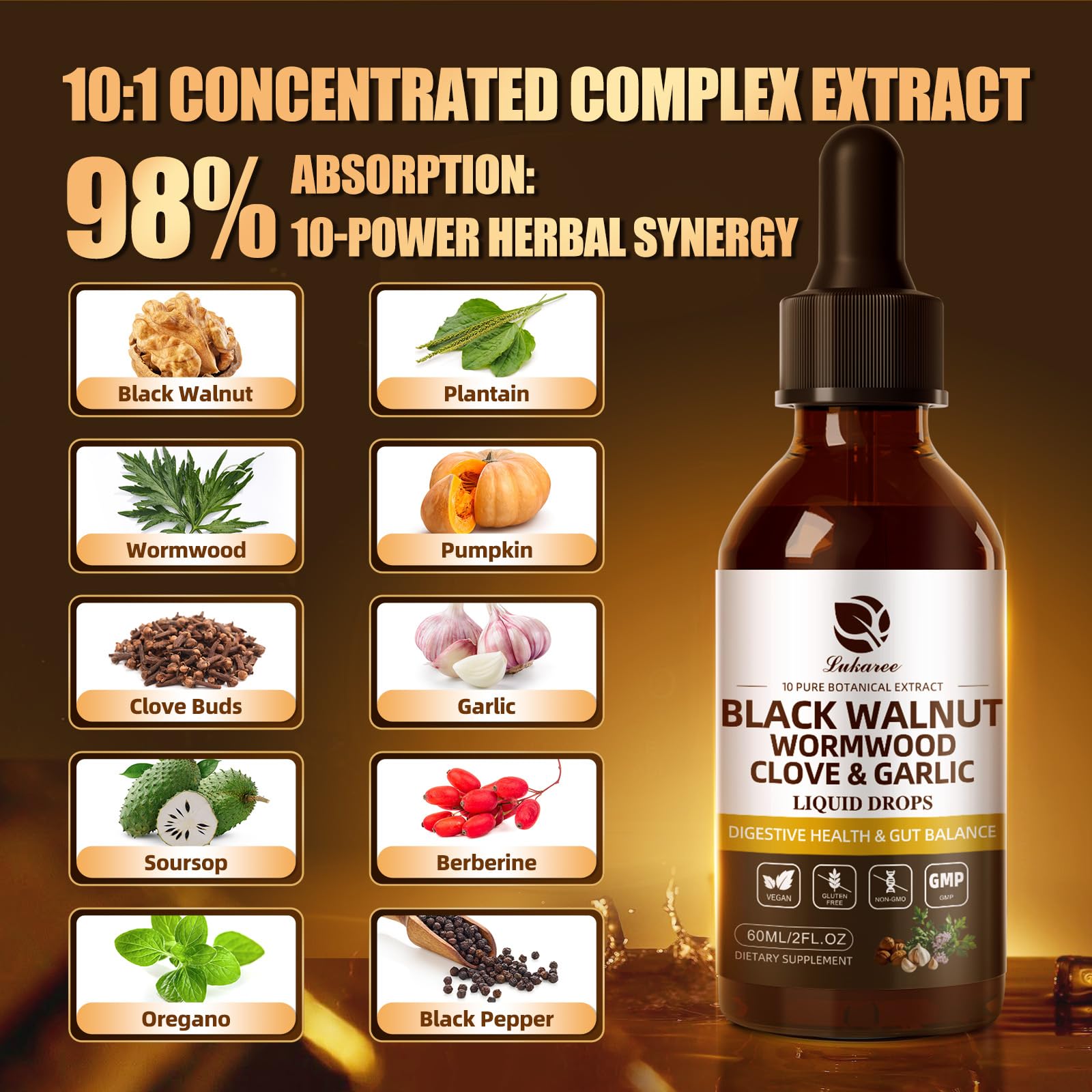 Lukaree Black Walnut Wormwood Tincture packaging