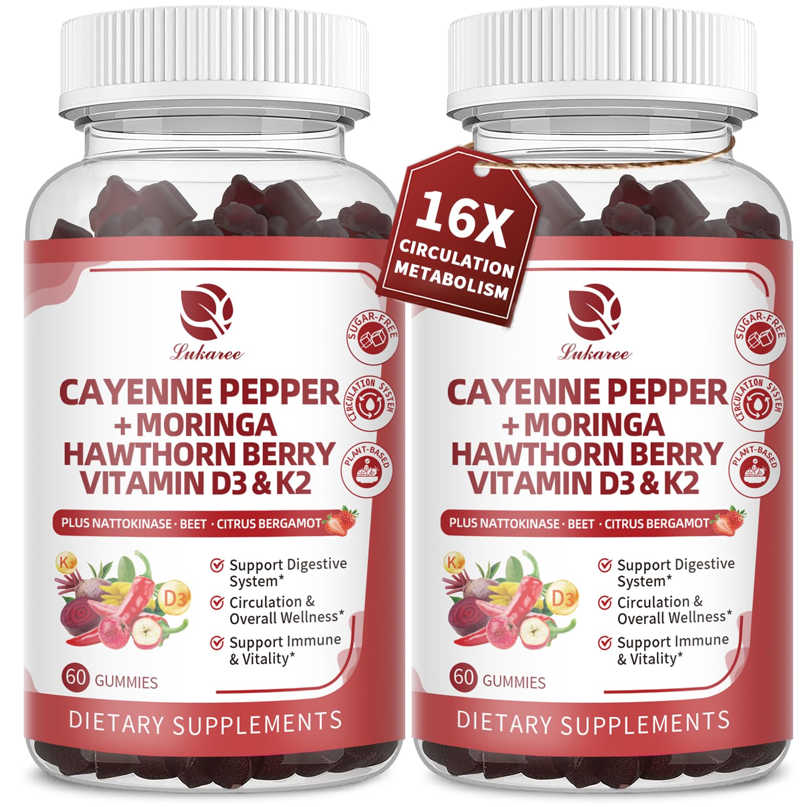 Lukaree Cayenne Pepper Gummy front view with packaging